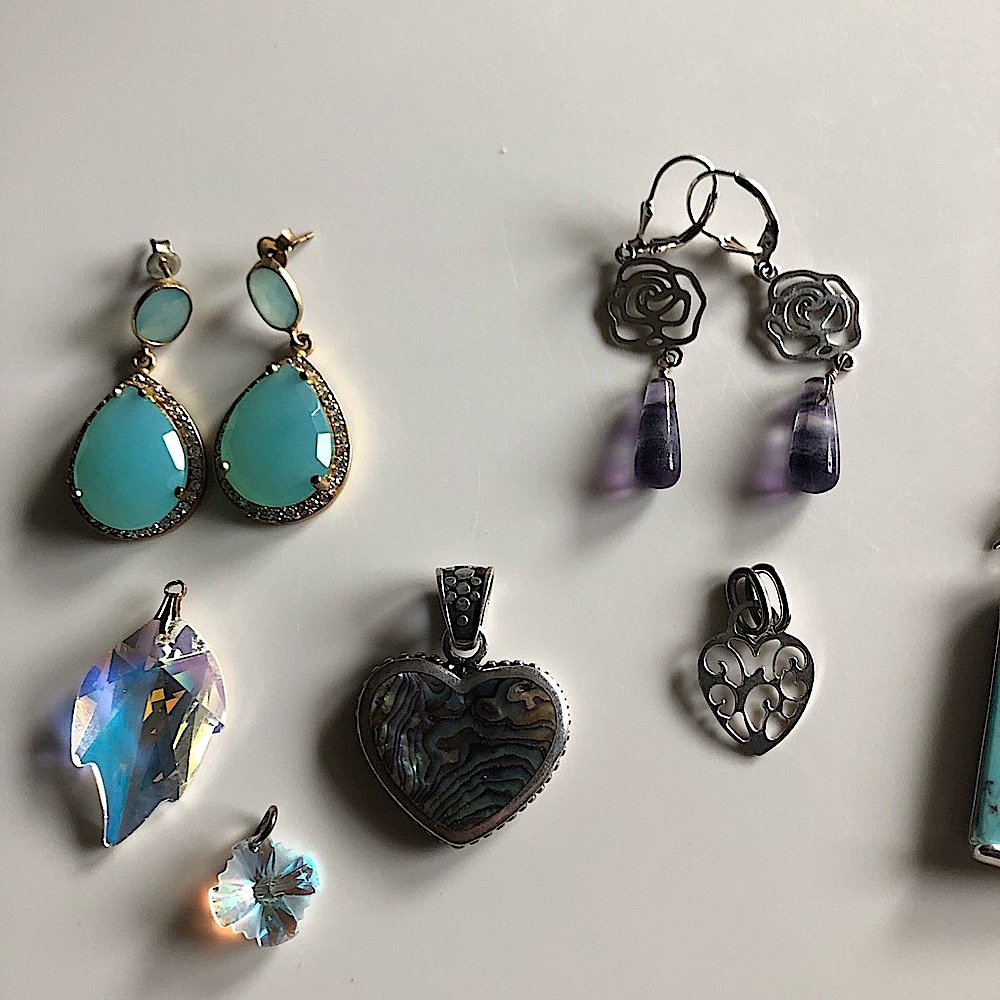 Lot of sterling silver pendants & earrings, EUC! - Picture 2 of 6